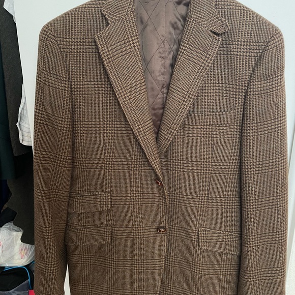 Ralph Lauren Men's Tan Checkered Blazer